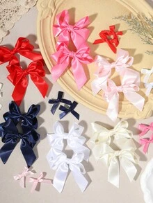 Bộ 20 kẹp tóc nơ satin, kiểu dáng tối giản, đa năng, phù hợp cho trường học, tiệc tùng, chụp ảnh, mọi mùa. - Phối màu - Xem 10