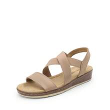 Women's Ankle Strap Low Wedge Sandals For Summer - Apricot - View 5