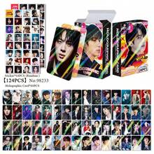 124張照片卡，J-HOPE、JK、RM、V、JIN、JIMIN、JIN、ARIRANG，照片卡，粉絲周邊商品，新專輯與歌曲，偶像周邊朋友生日禮物，1盒124張卡片（60張Lomo卡 + 64張貼紙），名人卡，卡片收藏，精美裝飾，精美小禮物，節日禮物，收藏品 - 彩色 - 查看 10
