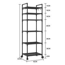1pc 6 Tier Fruit & Vegetable Storage Trolley, Rotating Kitchen Shelf Organizer Stand With Wheels - Mobile Utility Cart For Produce, Snacks, Spices & Pantry Items - Space-Saving Rolling Rack For Kitchen, Pantry, Dorm & Small Apartment Storage - Multicolor - View 2