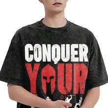 Camisetas Spartan Race Lavadas, Ropa Urbana, Camisetas Cool de Hip Hop, Camiseta Sparta Super, Camisetas de Algodón para Hombre y Mujer, Estampados Harajuku, Conjuntos de Verano para Mujer, - Blanco - Ver 4