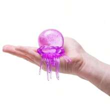 Cute Glitter Jellyfish Squishy Toy, Stress Relief Squeeze Fidget Toy Anxiety Relief, Colorful Transparent Sensory Toy Daily Relax - Hồng - Xem 4