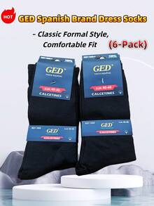 [Spain GED] Men's 100% Cotton Dress Socks, Fine Cotton, Sweat-Absorbing And Breathable Business Black Socks, Sizes 40-46. The Ultimate Comfort Of Pure Cotton, A Must-Have Black Cotton Sock For Gentlemen. - Black - View 8