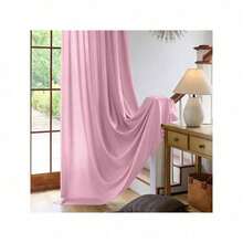 Plain Velvet Curtain With 8 Buttons (1 Piece), Soft And High Quality Fabric, Enhances The Style Of Your Home, Perfect To Complement Any Modern Decor Style. - Rose - View 5