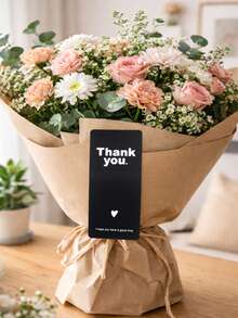100pcs/Roll Black Thank You Sticker Labels, Rectangular Stickers For Gift Packaging, Handmade, Envelopes, Bottles, Floral Packaging Decor, Decorative Labels, Gift Boxes, Baking Boxes, Candy Gift Bags, Birthday, Baby Shower, Wedding, Party Favor Packaging Stickers, Gift Wrapping Supplies, Party Supplies - Black Thanks - View 12