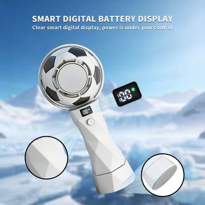 Ventilateur portable en forme de ballon de football, ventilateur mini réglable 3 vitesses rechargeable USB, accessoire essentiel pour l'été, ventilateur portable parfait pour les jours chauds, cadeau idéal pour Pâques et l'été pour les fans de football, idéal pour une utilisation quotidienne en extérieur