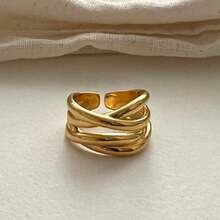 Nhẫn bạc 925 vàng 18K, trang sức cưới thời trang dành cho nữ. - Vàng - Xem 1