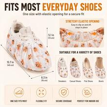 50/100/150 Pieces Thickened Disposable Shoe Covers, Cute Cartoon Animal Prints, Provides Comprehensive Dustproof And Non-Slip Protection, Essential For Clean Rooms - Apricot - View 3
