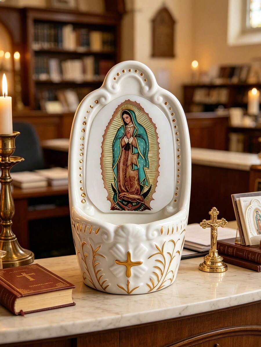 1 bình đựng nước thánh Gia đình Thánh, quà tặng Công giáo, bình đựng nước thánh Gia đình Thánh để trang trí lối vào nhà, nhà thờ, treo tường, món quà tuyệt vời cho Lễ Rước Lễ lần đầu, Lễ Thêm Sức, Lễ Tân Gia. - 1PC - Xem 1