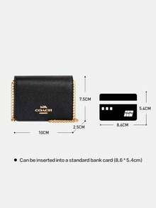 Coach Women's Small Chain Crossbody Bag, Mini Handbag Shoulder Bag - Black - View 7