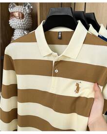 Men Polo Shirts - 卡其色 - 查看 2