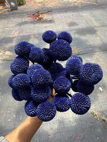 10/20pcs Artificial Flower Golden Ball Bouquet - Glassy Snowball Flowers, Vivid Multicolor Spherical Blooms, Suitable For DIY, Wedding & Home Decor, Durable Center Piece, From Rustic To Modern Floral - Royal Blue - View 4