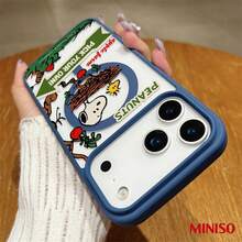 MINISO Snoopy 蘋果農場磁吸透明手機殼，適用 iPhone 17/17 Pro/17 Pro Max/17 Air/16/15/14/13/12/11/X 系列，iPhone 17 Pro Max 手機殼、iPhone 17 Pro 手機殼、iPhone 17 手機殼，女友理想禮物，適合動漫迷 - 黑色 - 查看 5