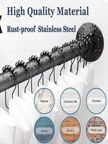 L-Shaped/Curved Curtain Rod, Stainless Steel Reinforced, Thickened, No Drilling Required, Won't Damage Walls, Indoor Decor, Easy Installation, Suitable For Multiple Scenarios, Stable And Non-Slip, Adjustable Length, High Load-Bearing Capacity - LLg-3 - View 3