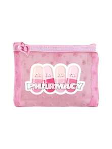 Cute Pill Print Mesh Medicine Bag, 5 Styles Portable First Aid Pouch With Heart Zipper, Compact Medical Organizer For Pills, Bandages & Travel Essentials, Ideal For Home, Travel, Camping & Daily Use, Suitable For Parents, Travelers, Students & Office Workers, Perfect For Family Trips, Durable Breathable Mesh Material, Lightweight Mini First Aid Kit For Secure Medication Storage & Convenient Access - Multicolor - View 12