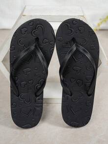 Women's Flat Thong Sandals, Comfortable Fashion Versatile Beach Slippers For Summer, Suitable For Beach, Resort - Black - View 5