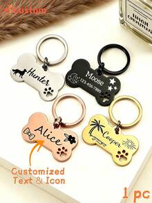 Customized Pet ID Tag, Personalized Dog Name Plate, Custom Engraved Dog Tag, Personalized Cat ID Tag, Custom Pet Name Plate, Personalized Dog Tag With Name And Text, Mother's Day Gift, Father's Day Gift, Anniversary Gift, Pet Gift, Dog Birthday Gift, Gift For Dog Lovers, Gift For Mom/Dad, Gift For Her/Girlfriend ,Travel Organizer - Multicolor - View 2
