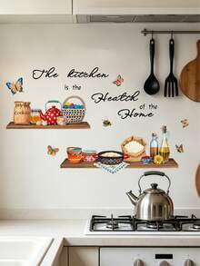 Kitchen/Dining Room Wall Decoration: Decorative Wall Stickers, Creative Kitchenware, Pepper/Salt English Slogan Stickers. - Multicolor - View 3