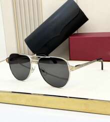 CARTER LUNETTES Gafas de sol de moda europea y americana para hombre y mujer, diseño de corte rectangular, 0425 - Té dorado (con caja) - Ver 7