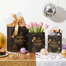 Tomnk 120/150pcs Paper Gift Bags With Handles, Kraft Paper Bags, Mixed Size Bulk Paper Bags Gift Merchandise Bags Business, Shopping, Retail, Birthday Organisation, New Year, DIY, For Mother's Day, White/Brown - 彩色 - 查看 9