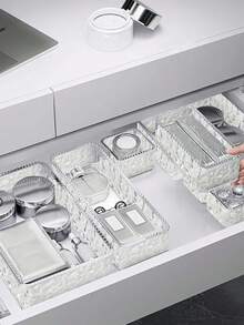 1 hộp - 30 hộp/hộp đựng đồ dùng nhà bếp bằng acrylic trong suốt, hộp đựng mỹ phẩm, nước hoa, đồ chăm sóc da, văn phòng phẩm, đồ dùng phòng tắm, bàn làm việc và nhà bếp. - mô hình tinh thể trong suốt - Xem 1