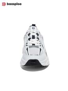 baasploa New Arrival Women's Thick Sole Sports Shoes Mesh Running Shoes Thick-Soled Height-Increasing Sports Shoes Lightweight Casual Shoes Vintage Shoes Shock-Absorbing Anti-Slip Wear-Resistant Soft-Soled Walking Shoes Women's Shoes Fashionable And Versatile Running Training Shoes,Platform Sneakers,Vintage Patchwork‌(Roomy Fit Sneakers - Size Down For Narrow Feet) - 白色 - 查看 8