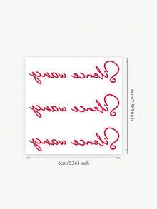 1 pieza Tatuaje temporal lavable con frase en inglés de color rojo, resistente al agua y de larga duración, adecuado para decoración de muñeca/clavícula, dura 2-3 días, estilo Ins - Rojo - Ver 8