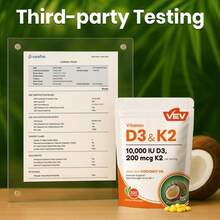 3 PACKS Vitamin D3 K2 10000 , 300 Virgin Coconut Oil Softgels, 2-In-1 Vitamin D And K Supplement, Dietary Supplement Set, Free Shipping, Daily Health Care, For Women, Fast Delivery - 3 PCS - 查看 7