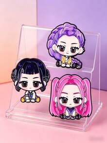 1/5 chiếc huy hiệu kim loại hình hoạt hình nhóm nhạc nữ K-Pop, ghim cài túi/quần áo sáng tạo, phụ kiện độc đáo - Nhiều màu - Xem 2