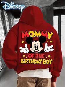Disney Men's Casual Hoodie Featuring A Mickey Mouse Print. With Its , Stylish Design And Relaxed Fit, It's The Perfect Choice For Streetwear And Fashion-Forward Looks-Making It An Ideal Gift. Disney Hoodies - Đỏ - Xem 1
