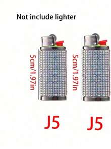 1个/2个/3个装时尚可爱打火机套，适用于BIC J3/J5/J6全尺寸打火机，精致小巧，是送给女孩的理想礼物，也是理想的圣诞礼物。便携式男士金属水钻打火机外壳 - 彩色 - 查看 11