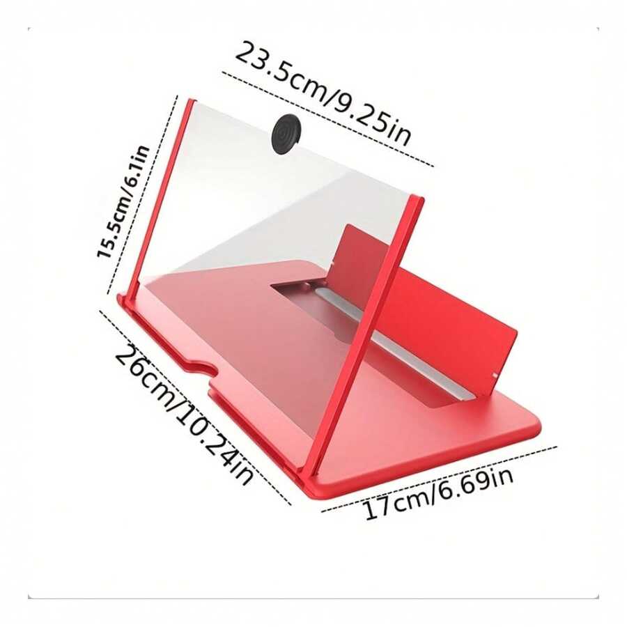 1pc 10" & 12" Pull-Out Ultra-Clear Screen Magnifier, ABS+Acrylic Material, Creative 3D Screen HD Phone Magnifier, Slouchy Bracket Magnifier; Phone Desktop Screen Magnifier Stretching Phone Stand, Magnification: Approx. 3-4X, Functions: Magnify, Eye Protection, Anti-Radiation, Stand