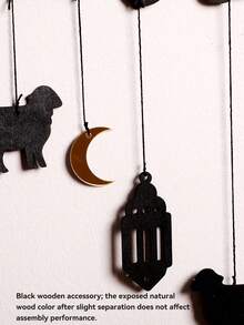 1件开斋节伊斯兰节日吊坠装饰品，月亮、星星、灯笼、绵羊造型，阿拉伯风格壁挂吊坠，适合装饰客厅、卧室、玄关窗，营造节日氛围，穆斯林节日装饰，背景装饰，庆典用品，礼品 - 款式1 - 查看 11