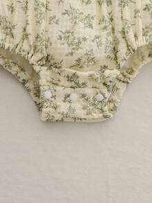 Baby Girl Casual Cute Bow Mesh Romper - Mint Green - View 7