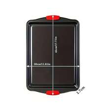 1/3 piezas Bandeja de hornear rectangular con asas de silicona roja, bandeja de horno de cocina antiadherente, molde de acero antiadherente, adecuado para uso en la cocina. Resistente al calor y fácil de limpiar, perfecto para hornear galletas, pasteles y pan - Multicolor - Ver 17