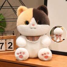 可爱柔软的暹罗猫毛绒玩具，三色黑猫玩偶，黑色小猫玩偶挂件装饰，可挂在包包、背包、旅行包上，是女孩和儿童的玩伴，也是新年、万圣节、圣诞节礼物，猫咪抱枕毛绒玩偶 - 小花貓 - 查看 12
