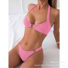 New Solid Color Sexy Push-Up Two-Piece Bikini, Pure Desire Style, Backless Bikini - White - View 7