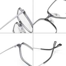 Nueva montura de gafas de aleación de titanio TR poligonal para mujer, versión coreana, mismo estilo que en, montura para gafas ópticas, montura de gafas sencilla. - 2. Transparente/Oro rosa C2 - Ver 4