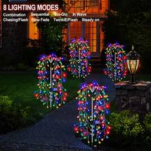 200/100 LED Solar Fairy String Lights, Solar Firecracker Firework Lights With 8 Lighting Modes, Suitable For Villa, Camping, Yard, Balcony And Outdoor Garden. Durable And . - Ground-mounted Firecracker Lamp - View 3