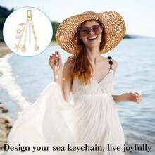 Mvyc Seashell Keychain Making Kit, Ocean DIY Handmade Keychain With Star, Pearl, Seahorse, Letter Beads, Keychain Clips And Tools, Suitable For Backpacks, Wallets, Handbags, Handmade DIY Supplies - Butterfly - View 3