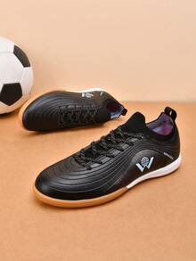 Unisex Fußballschuhe, Flache Sportschuhe für den Innenbereich, leichte Hochleistungs-5-a-side Fußballstiefel, Campus-Stil - Schwarz - Übersicht 10