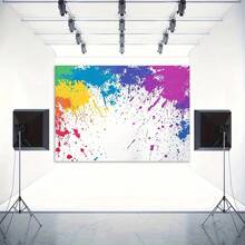 Vibrant Painting Themed Party Backdrop Banner, Pattern Background Cloth For Photo Booth, Poster, Art Party Decor, Durable For Indoor And Outdoor Use - 18 - View 3