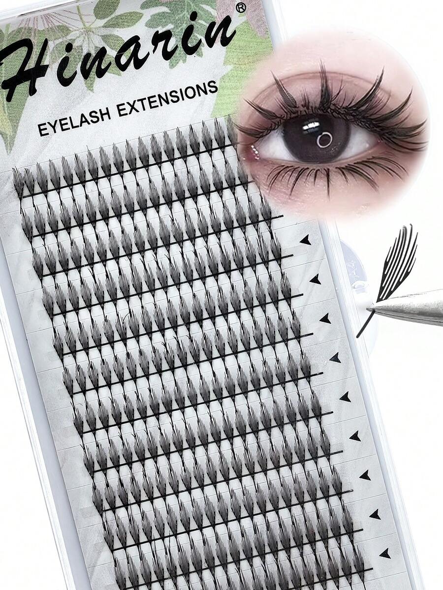 228 piezas Extensiones de pestañas en forma de pluma D Curl de longitud mixta, pestañas en espiral de manga anime, pestañas suaves adecuadas para salón - D - Ver 1