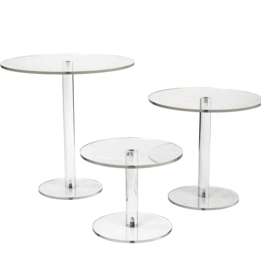 1pc Detachable Transparent Acrylic Cake Stand, Suitable For Wedding Ceremony, Birthday Cake, Wedding Dessert Display - Transparent - View 1