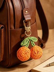 Pingente exclusivo em formato de cereja para bolsa, novo pingente de cereja da moda, chaveiro de liga metálica estiloso, pingente para bolsa/mochila, chaveiro para carro, acessórios femininos elegantes, pingente para bolsa, presentes para festas e feriados, presentes exclusivos para estudantes universitárias e professoras, familiares e amigas, chaveiro minimalista clássico, decoração, acessórios para bolsa - Multicolorido - Ver 5