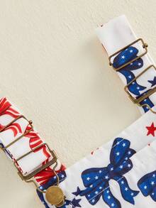 4th Fourth Of July Baby Girl Boy Outfit American Flag Print Overalls Shorts Pocket Suspender Romper Clothes Patriotic Memorial Day Outfit - 白色 - 查看 6