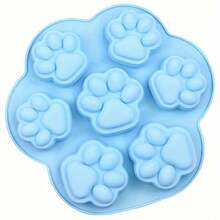 1/2个装 7孔猫爪硅胶模具，爪印形状蛋糕面包烘焙模具，适用于DIY制作布丁、糖果、冰块、甜点 - 查看 6