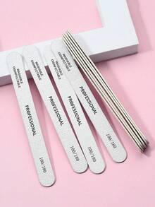 Dũa móng tay thẳng bằng gỗ, độ nhám 100/180, dùng một lần, tiết kiệm chi phí. - Xám - Xem 3