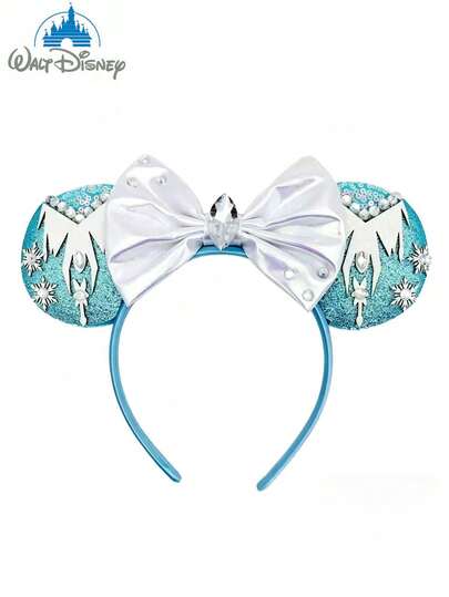  Băng đô lấp lánh chủ đề Frozen của Disney, 1 chiếc, một phụ kiện tóc lấp lánh sáng tạo, lấy cảm hứng từ phim hoạt hình với những chi tiết sang trọng. Đôi tai ngoại cỡ được trang trí bằng sequin và pha lê, cùng điểm nhấn là một chiếc nơ xinh xắn.