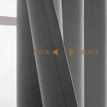 1 Piece Thermal Blackout Curtain 135x225 Cm, Total Light And UV Ray Blocking, Noise And Temperature Insulation, Ideal For Bedroom, Living Room Or TV Room - 灰色 - 查看 5